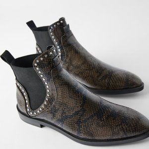 ZARA FLAT ANKLE BOOTS WITH STUDS